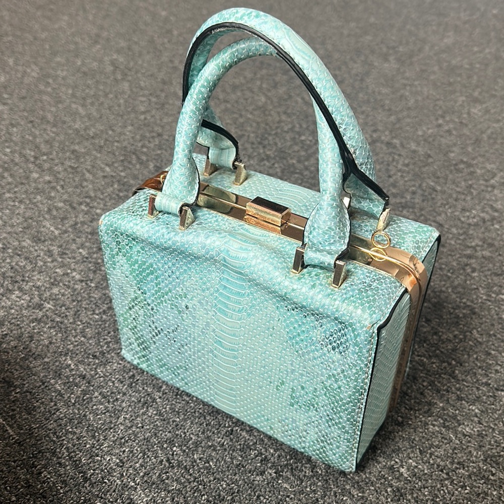 Turquoise snake skin Purse